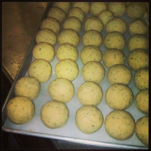 Bevarian potato dumpling ready for the boil. - from Instagram