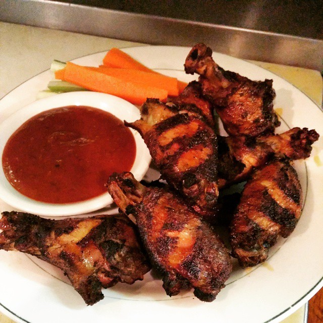 House Smoked Wings served with a side of House made Big Dog Porter BBQ sauce #BBQSauce  #SmokeyBBQWings #wings #Killer - from Instagram